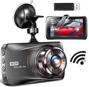 Dash Cam 1080P Full HD Car Camera DVR Dashboard Camera Video Recorder In Car Camera Dashcam for Cars 170 Wide Angle WDR with 3.0" LCD Display Night Vision Motion Detection and G-sensor Built-in WiFi