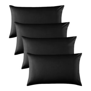 Hafaa Pillow Cases 4 Pack – Easy Care Soft Brushed Microfiber Black Pillow cases - Wrinkle