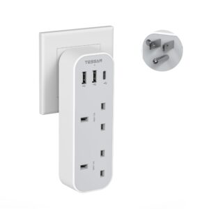 UK to US Plug Adapter with 3 USB