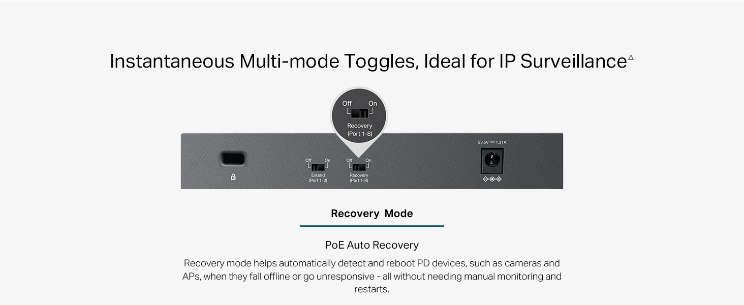 8-Port Gigabit Desktop Switch with 8-Port PoE+,62 W PoE Budget, Up to 250 m PoE Transmission