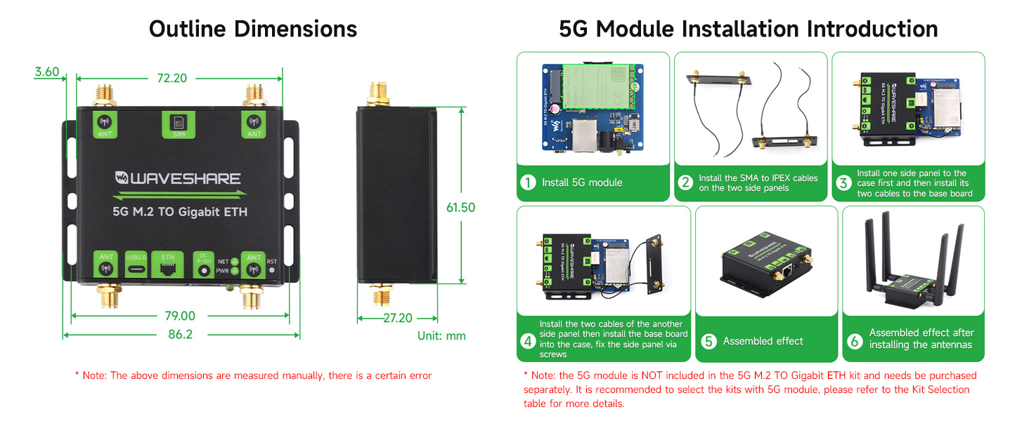 5G M.2 TO Gigabit ETH