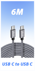 usb c to usb c cable 6m
