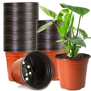 PEYOU 50 Pack 15cm Plastic Plant Pots