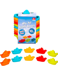 10 Educational Baby Bath Time Stackable Floating Brightly Coloured Boats