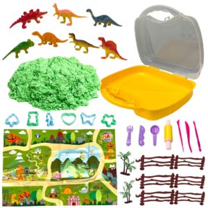 Xwin Kids Space Sand Set Creative Educational Activity Sand Toy Set for Children Durable Box & Accessories Shape Molds Sand Playset Toddlers Craft Fun Toy Gif