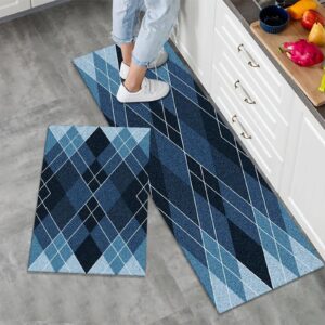 LY4U 2 Pieces Non Slip Kitchen Mat Kitchen Rug Set