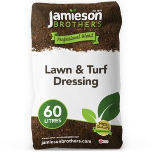 Lawn and Turf dressing Soil 60L bag - Professional range helps to maintain moisture in the soil and can also help with Lawn aeration - By Jamieson Brothers