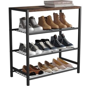 HOME BI 4-Tier Industrial Shoe Rack