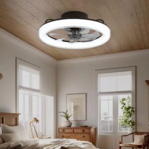CHANFOK 20'' Low Profile Ceiling Fan with Light