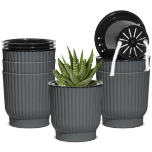 T4U 4 Inch Self Watering Pots 6 Pack