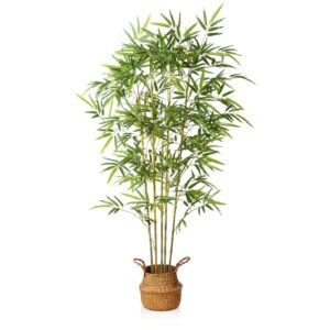Kazeila Artificial Bamboo Tree Artificial Plants Tall Outdoor 160cm Fake PLants in Pot Large Artificial Plants Indoor for Home Office Garden Decoration(1Pack)