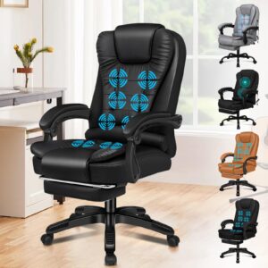 ELFORDSON Massage Office Chairs with Armrests Footrest for Home Office