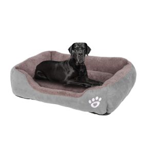 GoFirst Warm Soft Comfortable Dog Bed Sofa XXL 90 * 70cm for Large Medium Dogs Cats Small Pets-Grey