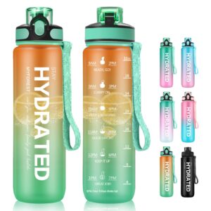 MYFOREST 1Litre Water Bottles with Straw BPA Free