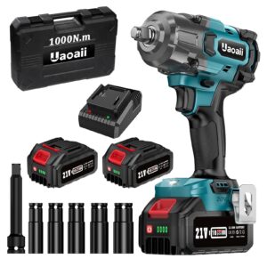 Uaoaii 1000Nm(738ft-lbs) Cordless Impact Wrench High Torque