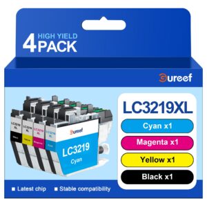 Gureef LC3219XL Ink Cartridges Replacement for Brother LC3219 XL LC3217 for Brother MFC-J5330DW MFC-J5335DW MFC-J5730DW MFC-J5930DW MFC-J6530DW MFC-J6930DW MFC-J6935DW (B/C/M/Y