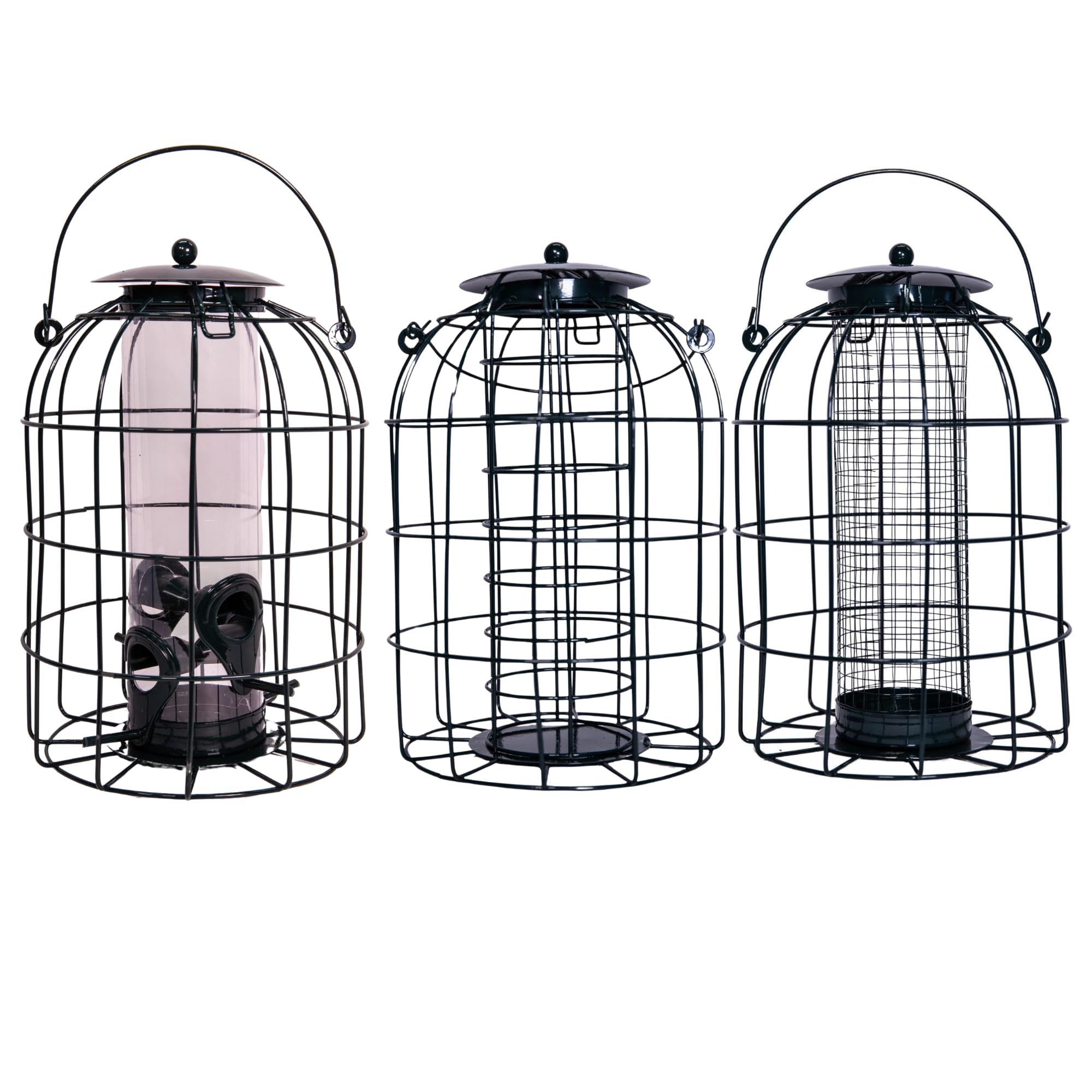 Pack of 3 Premium Wild Bird Hanging Nut Seed & Fat Ball Feeder with Squirrel & Pigeon Proof Bird Feeders UK - Durable Outdoor Peanut Feeders for Birds