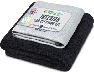 Towelogy® G54 Deluxe Car Interior Cleaning Cloths Microfibre Window & Dashboard Cloths For Interiors (Black)