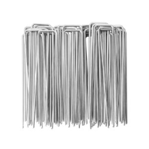 Cloudgree Garden Pegs - Pack 50 6"/150mm Heavy Duty Tent Pegs Galvanized Steel Landscape Staples