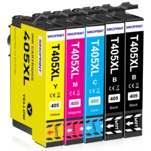 SINOPRINT 405XL Ink Cartridges Compatible with Epson 405 XL 405XL Ink for Epson WF-4830 Ink Cartridges Epson WorkForce Pro WF-4830 WF-7840 WF-4820 WF-3820 WF-3825 WF-7830 WF4830 WF3820 WF7830 WF784