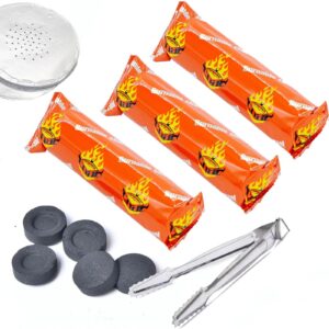 Charcoal Tablets for Incense 40mm Coal Tablets Quick Light Charcoal Briquettes 30 Pieces (3 Rollers