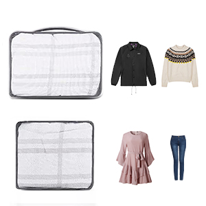 Packing cubes for suitcases can be used to store clothes at home.