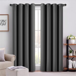 AMEHA Blackout Eyelet Curtains for Living Room Grey Curtains Bedroom