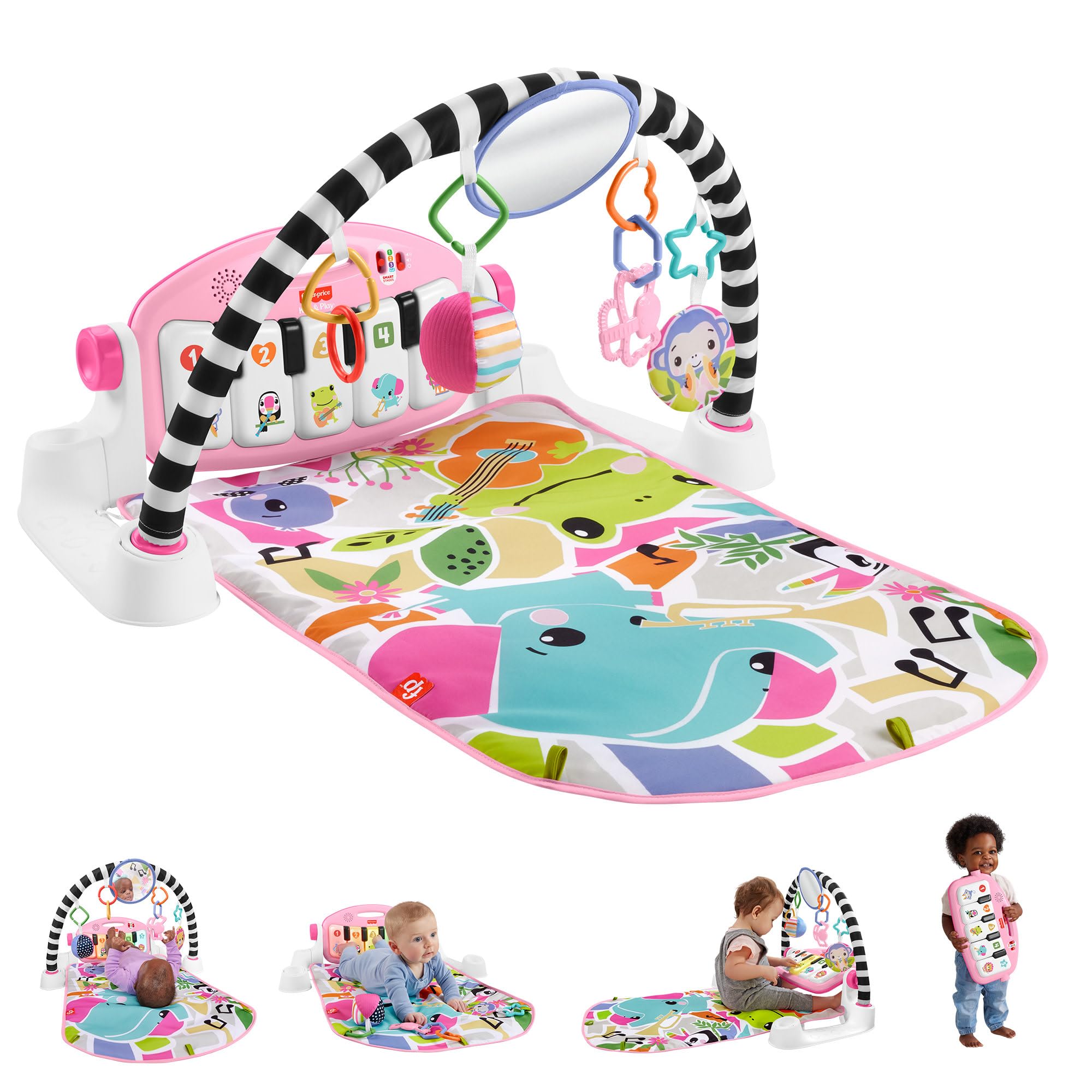 Fisher-Price Baby Activity Mat Glow and Grow Kick & Play Piano Gym