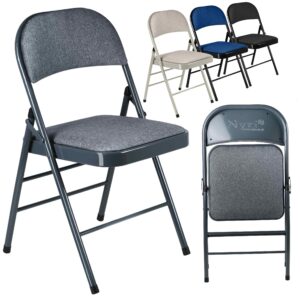 Nyxi Set of 4 Folding Chairs with Padded Fabric Seats