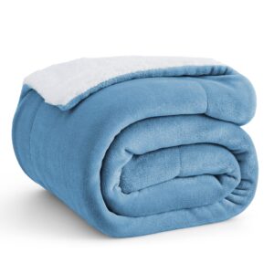 Bedsure Sherpa Fleece Throw Blanket - Fluffy Microfiber Solid Blankets for Bed and Couch Double/Twin Size