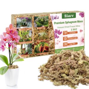Riare Premium Dried Forest Moss Natural Long Fibered for Potted Plants Carnivorous Plants Moss Orchid Potting Mix Orchids(100g)