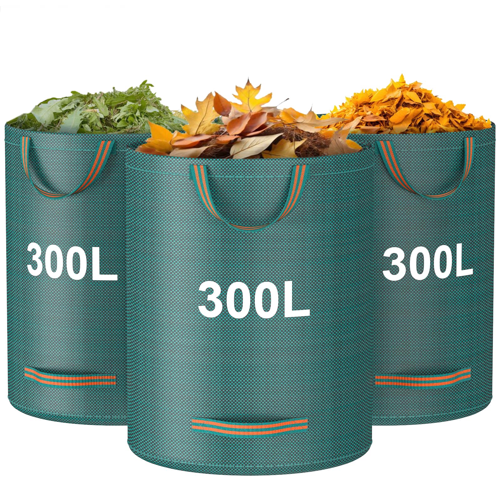 ZCFOIKAN Heavy Duty Garden Waste Bags - Reusable 3 Size Set For Yard Work