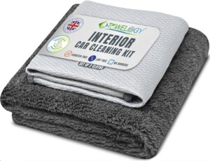 Towelogy® G54 Deluxe Car Interior Cleaning Cloths Microfibre Window & Dashboard Cloths For Interiors (Grey)