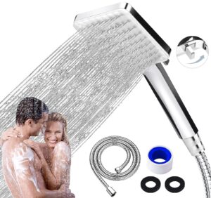 LUOCAI High Pressure Shower Head with Hose 1.5m