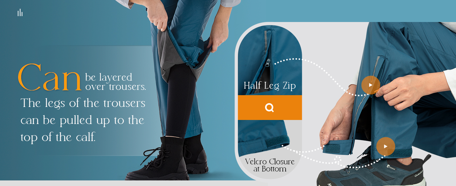 womens waterproof overtrousers rain trousers women fishing pants women short leg