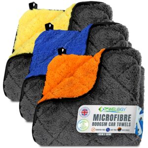 Towelogy Microfibre Car Cleaning & Detailing Cloths Thick Drying Towels for Interior and Exterior Use 40x40cm (3