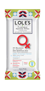 Flushable feminine wipes