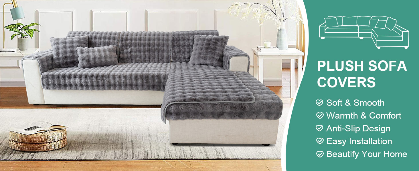 Soft Thick Plush Sofa Cushion Covers