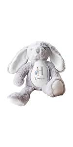 Personalised Grey Blue Bunny Teddy Bear