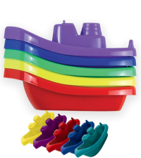 5 Pack Educational Baby Bath Time Stackable Floating Boats