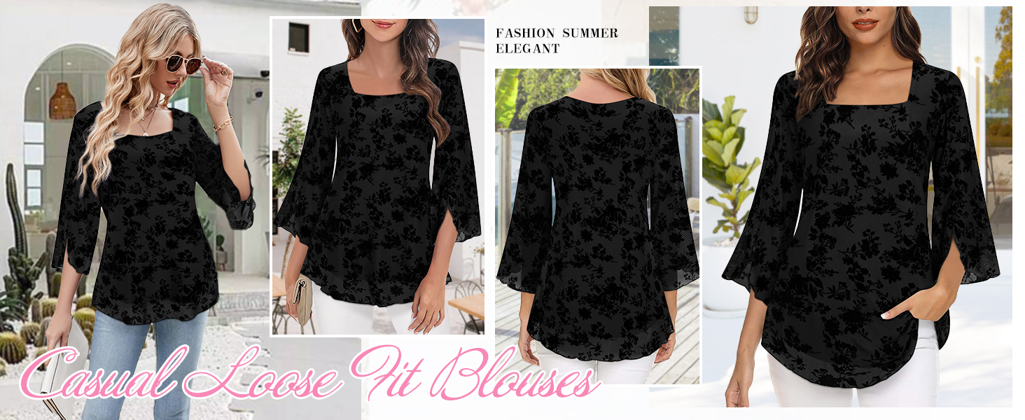 womens chiffon tops