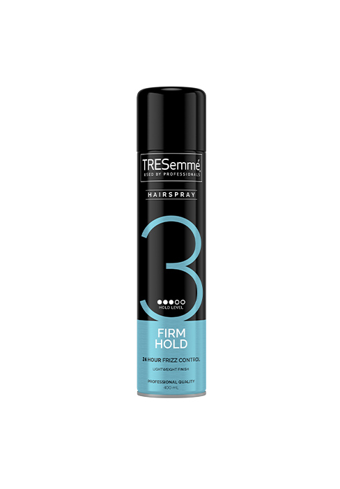 TRESemmé Firm Hold Hairspray 6x 400 ml offers 24 h frizz control with a hold level of 3/5