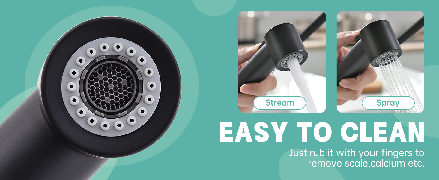 DAYONE Pull Out Kitchen Sink Mixer Taps, Modern Bar Sink Tap,Kitchen Faucet With 2 Functions Sprayer