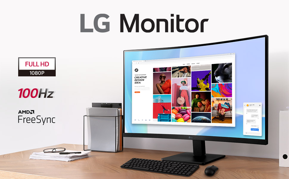 LG curved monitor, 32inch monitor, monitor, gaming monitor, office monitor, Full HD monitor