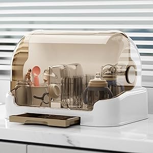 Space Saving Bottle Dryer Holder,Dustproof Bottle Storage with Cover