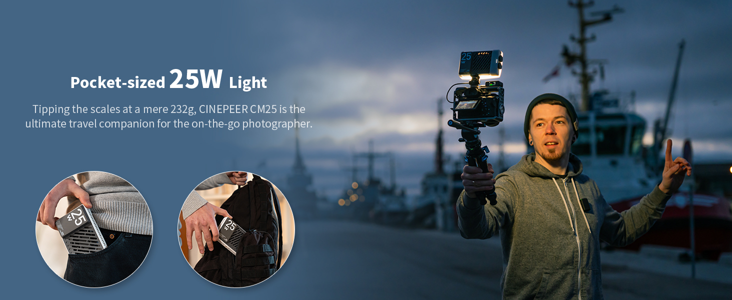 zhiyun cinepeer cm25 luz de video