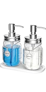Mason Jar Soap Dispenser Set
