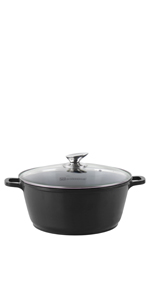 blac casserole, black stockpot, black pot set