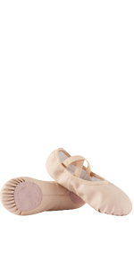  Girls Ballet Shoes, Indoor Gymnastic Ballerina Dance Flats Slippers for Kids, Toddlers Dancing Yoga