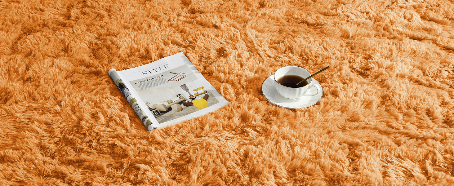 shaggy rug OCHRE